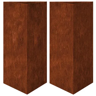 Obrázek produktu pro vidaXL Květináče, 2 ks, trojúhelníkové, 40 x 34,5 x 75 cm, z nerezové oceli odolné proti povětrnostním vlivům
