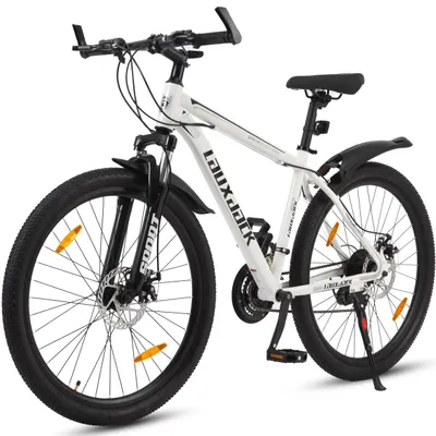 Obrázek produktu pro Horské kolo LAUXJACK AX4.0 28 palců bílé - Shimano 21 rychlostí, kotoučové brzdy, odpružená vidlice, smontované