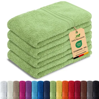 Produktbild von 4er-Set ARIZONA Handtuch-Serie von AR Line – 100% Baumwolle, 500 g/m², 4er-Set Gästetücher 30x50 cm, Apfelgrün