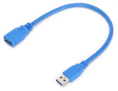 Obrázok produktu pre Predlžovací kábel USB 3.0 s konektormi samec – samica na pripojenie zariadení, ako sú boxy na pevné disky alebo tlačiarne, dĺžka 0,3 m
