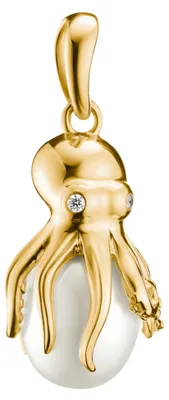 Produktbild von Thomas Sabo PE1010-M01-14 Anhänger Oktopus Goldfarben mit Perle