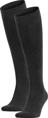 Produktbild von FALKE Herren Socken 2er Pack - Family, Kniestrümpfe, einfarbig Anthrazit 43-46
