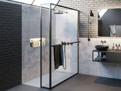 Immagine prodotto di Riho Lucid cabina doccia 100x30x200cm Vetro trasparente/nero opaco