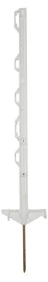 Produktbild von horizont Kunststoffpfahl ranger® 71 cm – Weidezaunpfahl mit stabilen Ösen, 58 cm über Boden, Doppeltritt, 20 Stück, weiß