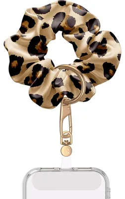 Imagen del producto de Funda protectora para teléfono móvil, tipo pulsera para la muñeca, diseño universal elástico tipo "scrunchie", color marrón leopardo