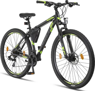 Produktbild von Licorne Bike Effect Premium Mountain Bike Aluminium Frame Shimano,Barva:Black/Lime (2xDisc-Brake);Palce:29.00