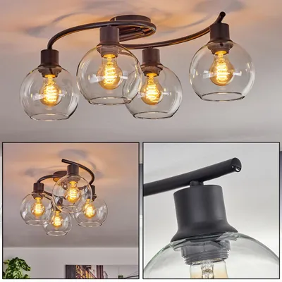 Produktbild von Cesaro Deckenlampe aus Metall/Glas in Schwarz/Klar