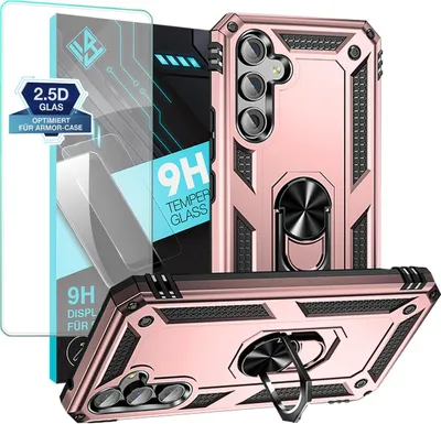 Produktbild von Armor Outdoor Handyhülle für Samsung Galaxy A54 5G Handy Panzer Case Schutzhülle mit 9H Displayglas Displayschutz Farbe: Rosegold