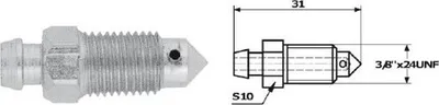 Zdjęcie produktu dla Odpowietrznik Hamulcowy 3/8 X 24Unf S10 Dł. 31