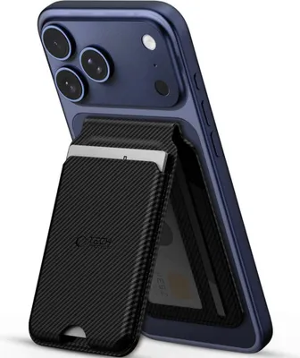 Obrázek produktu pro Magnetické pouzdro na karty se stojánkem s MagSafe, Tech-Protect MagWallet Stand, černá karbonová
