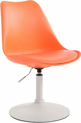 Produktbild von CLP Esszimmerstuhl Maverick Kunststoff drehbar mit Höhenverstellung orange Gestell Farbe weiß