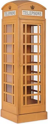 Produktbild von Casa Padrino Landhausstil Bücherschrank Telefonzelle Antik Beige 55 x 51,5 x H. 180 cm - Telefonzellen Regalschrank im englischen Stil - Wohnzimmer Möbel im Landhausstil - Landhausstil Möbel