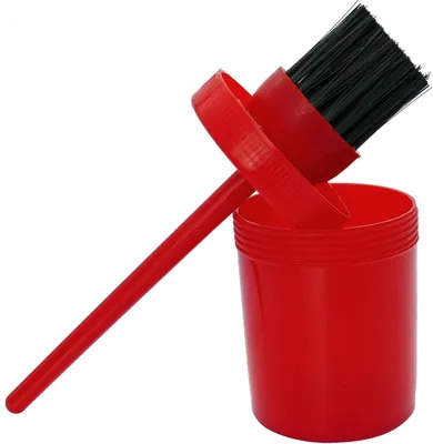 Productafbeelding van Hufkratser met borstel, voor paardenhoefverzorging, rood