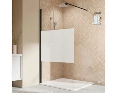 Produktbild von Walk In mit BREUER Elana 2.0 120 x 200 cm Profil eckig schwarz Glasdekor Intima Reversibel
