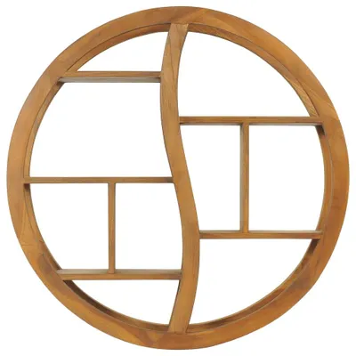 Obrázek produktu pro vidaXL Nástěnná police Jin a Jang 80x17,5x80 cm teakový masiv