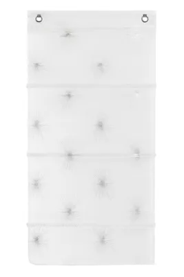 Produktbild von Magnetrollo Glitzer silber weiß inkl. Haken BxH 100x130cm ohne Bohren