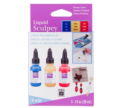 Immagine prodotto di Sculpey: set da 3 colori primari di pasta polimerica liquida - 1 set