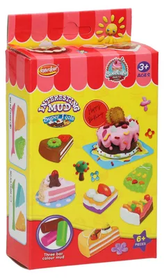 Immagine prodotto di Set da colorare con 2 stampi per dolci e utensile - 3 colori di argilla