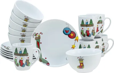 Produktbild von CreaTable, 21844, Luna Socken, Frühstücksset 18-tlg, Porzellan