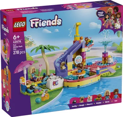 Produktbild von LEGO Friends Lustiger Tag im Wasserpark - Miniatur Spielset mit Rutsche, 2 Minifiguren, 4 Tierfiguren und Tierzubehör - Kinderzimmer Deko - Geschenk zum Geburtstag für Mädchen ab 6 Jahren - 42676