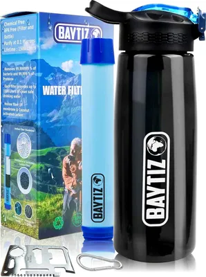 Wasserfilterflasche 650 ml mit Aktivkohlefilter – wiederverwendbar