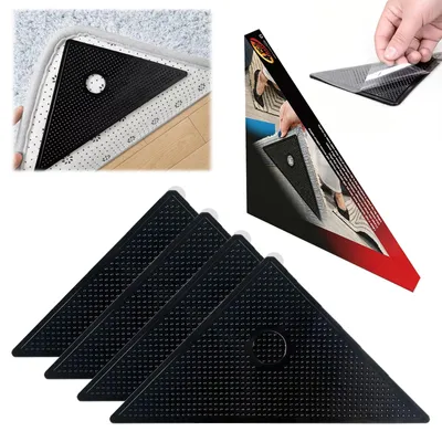 Antirutsch-Pads für Teppiche, 4 Stück, selbstklebend, waschbar, wiederverwendbar