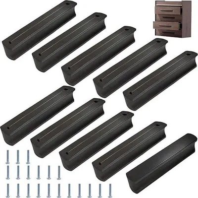 Immagine prodotto di Maniglie per mobili Famanu, colore nero, 96 mm - confezione da 10 pezzi
