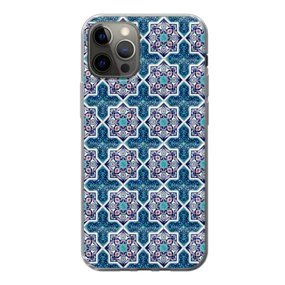 Produktbild von MuchoWow® Handyhülle Schutzhülle Hülle für iPhone 13 Pro Ein marokkanisches Mosaikfliesenmuster, bei dem hauptsächlich die Farbe Blau verwendet wird Silikon Softcase Handy Hülle - Handy-Tasche