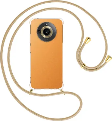 Produktbild von Handykette Backcover-Schutzhülle mit Band (Metall goldfarben) für Realme 11 5G (6.72'') - caramel