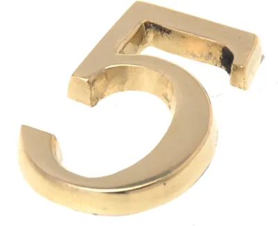 Image de Numéros de porte autocollants - 0-9 autocollants numéro de maison - chiffres adresse maison - adresse de la maison - 5 centimètres de couleurs dorées (cinq)