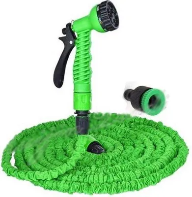 Immagine prodotto di Tubo da giardino flessibile - Verde - Tubo da giardino estensibile da 15 metri con ugello 7 in 1