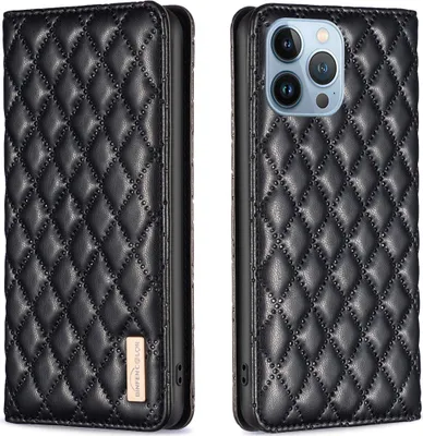 Obrázek produktu pro iPhone 13 Pro Case, Elegantní kožené pouzdro Bookstyle Flip Card Holder se stojánkem pro iPhone 13 Pro Black