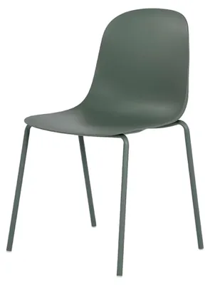 Produktbild von Stapelbarer Outdoorstuhl mit Kunststoff-Sitzschale und Metallgestell, robust und pflegeleicht, geeignet für Terrasse, Garten und Balkon