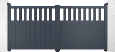 Produktbild von Doppelflügeltor aus Aluminium 3m SANTIS H.140cm grau