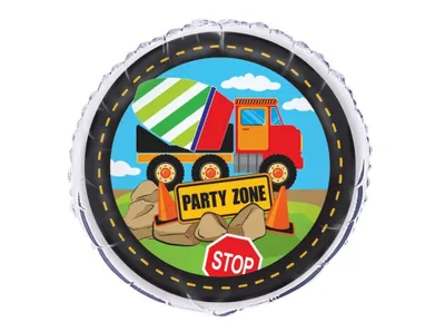 Image de Ballon de baudruche rond Voiture - Mélangeur - Construction - Chantier - 45 cm
