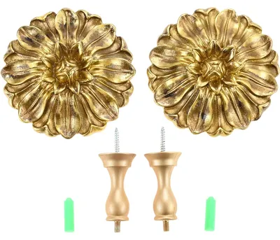 Vorhanghalter Gänseblümchen, 2er-Pack, Gold, Harz, 7,5 cm