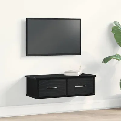 Productafbeelding van Maison Exclusive - Wandmeubel, wandmontage, zwart, eikenlook, houtvezel