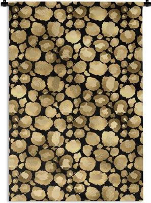 Produktbild von MuchoWow® Wandteppich Wandbehang Muster - Pantherdruck - Gold 60x90 cm Tapisserie Dekoration Wandtuch - Foto-Teppich - Abwaschbar