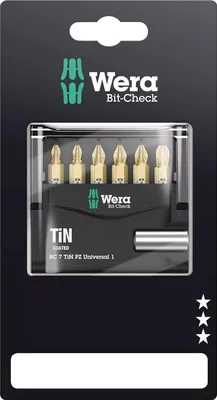 Produktbild von Wera 05073538001, 7 Stück(e), Pozidriv, PZ 1, PZ 2, PZ 3, Edelstahl, PZ, CE