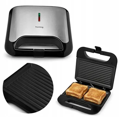 Productafbeelding van Huslog contactgrill 750W, sandwichmaker en panini grill, met antiaanbakgrillplaten
