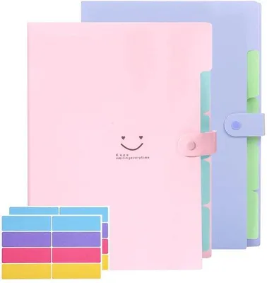 Obrázok produktu pre Organizér na dokumenty, 2 ks, A4, s priehradkami, štítkami, pre domácnosť, kanceláriu, školu a cestovanie