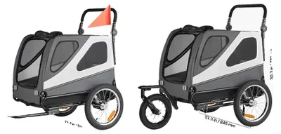 Immagine prodotto di Rimorchio per bicicletta per cani, design versatile, capacità di carico di 45 kg, 100 libbre