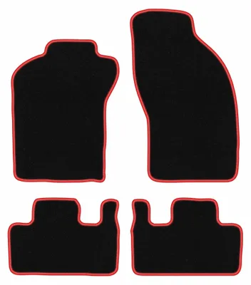 Obrázek produktu pro Velurové autokoberce pro: FIat Coupe 1993-2000 (kupé) – sada 4 ks, černo-červené, na míru – Wielganizator CARLUX