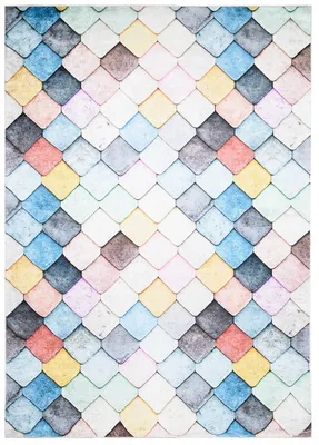 Produktbild von Mazovia Koberec Moderní Geometrický - Obývací Pokoj, Ložnice, Jídelna, Kancelář - Nízký Fleece - Obdélník - Abstraktní Praní v pračce - 120x170 cm