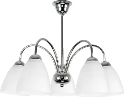 Immagine prodotto di Lampada da soffitto cromata con paralume bianco per il soggiorno BEN