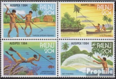 Produktbild von Briefmarken Palau-Inseln 1984 Mi 55-58 Viererblock (kompl.Ausg.) postfrisch Briefmarkenausstellung