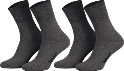 Produktbild von Tobeni 8 Paar Damen Herren Baumwollsocken Komfortbund ohne Gummi Businesssocken Atmungsaktiv Uni, Farbe:Anthrazit, Grösse:43-46
