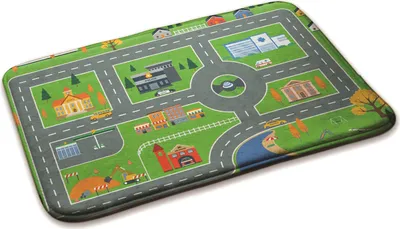 Produktbild von Kinderteppich Schlafzimmer Modern - 75 cm x 45 cm - Stadt Mit Straßen