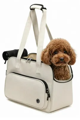 Image de Sac de transport pour petits chiens et chats, en mesh respirant, avec sangles de transport, de couleur gris foncé