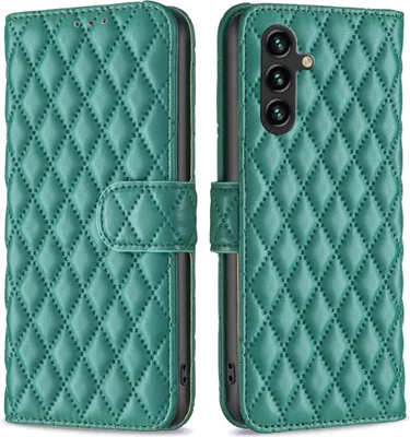 Produktbild von Samsung Galaxy A56 Hülle - BINFEN Rhombus Klapphülle - Grün